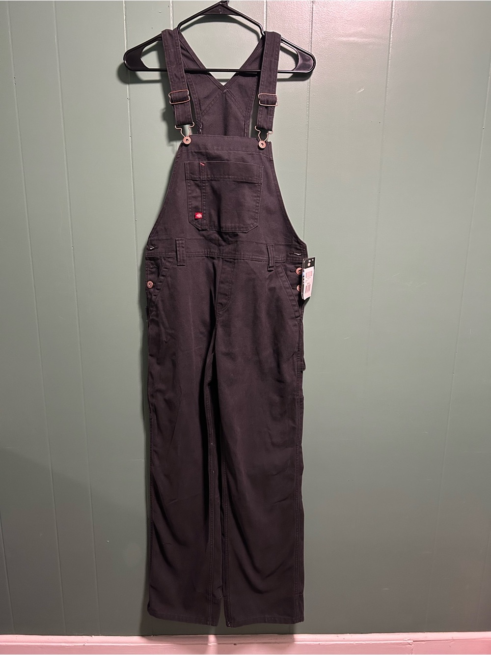 Dickies Black relaxed fit bib overalls
